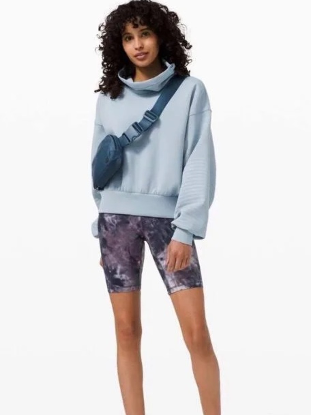 Lululemon Full Flourish Pullover oversized cowl-neck sweater blue women’s 6 - Picture 9 of 9